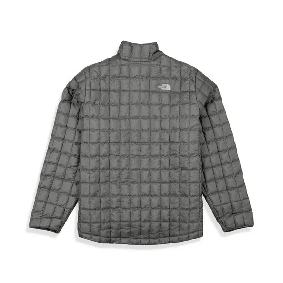 The North Face Thermoball Puffer Jacket Women's M Gray Insulated Full Zip KFC457